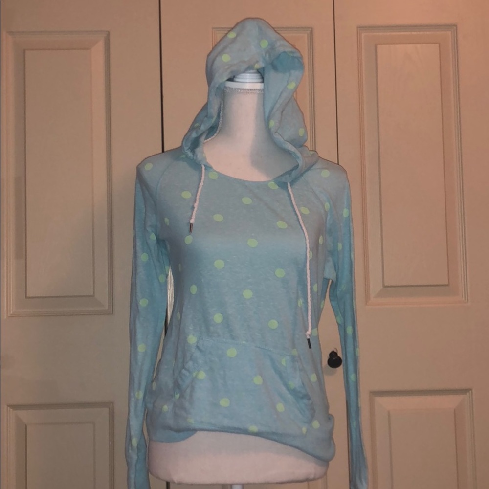 Blue and neon green hoodie